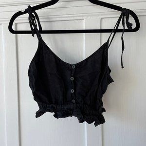 Tank top cropped black zara